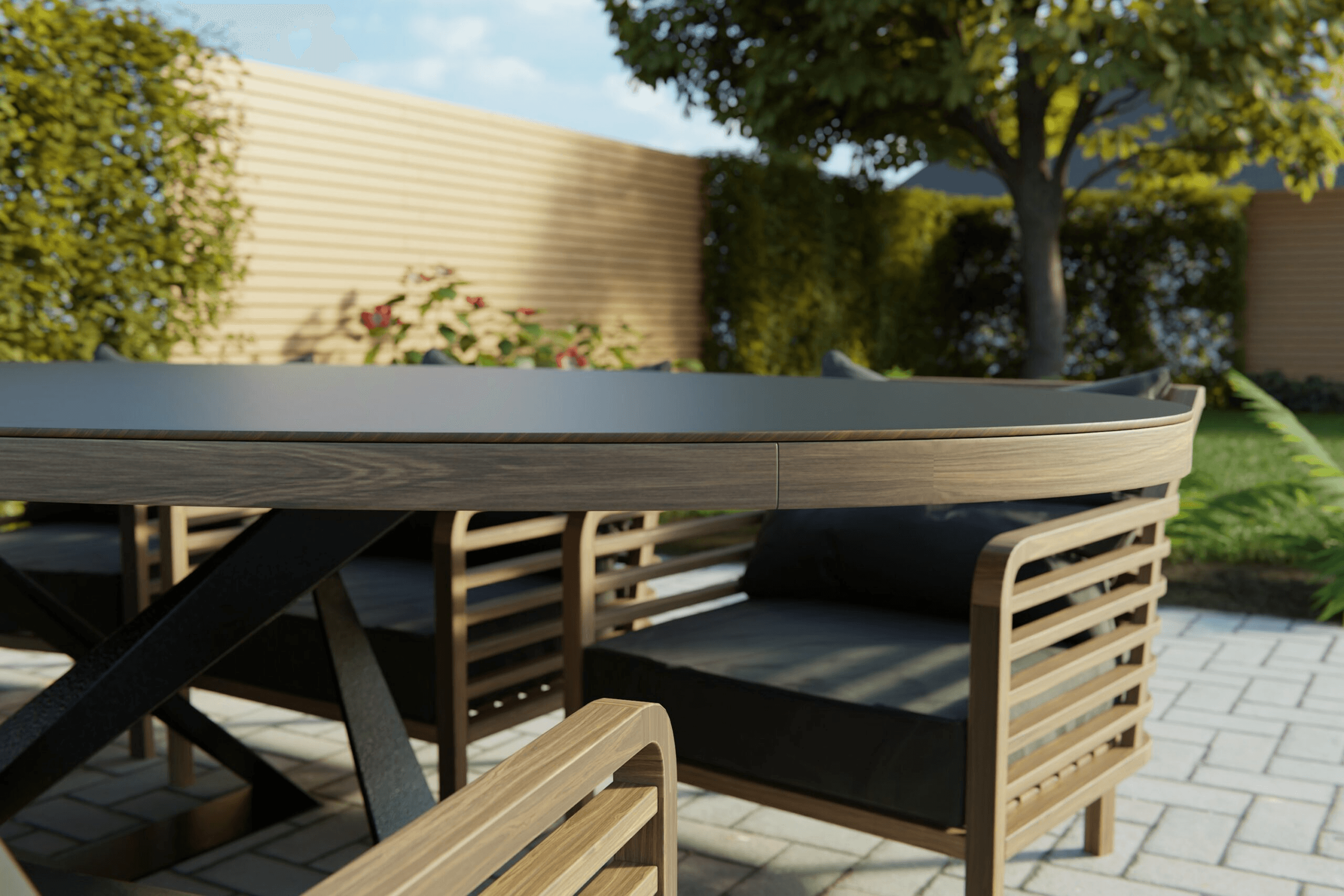 Oval table top