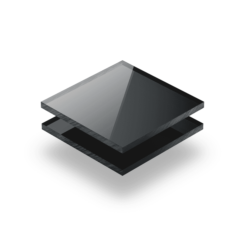 Mirrored acrylic sheet anthracite 3 mm
