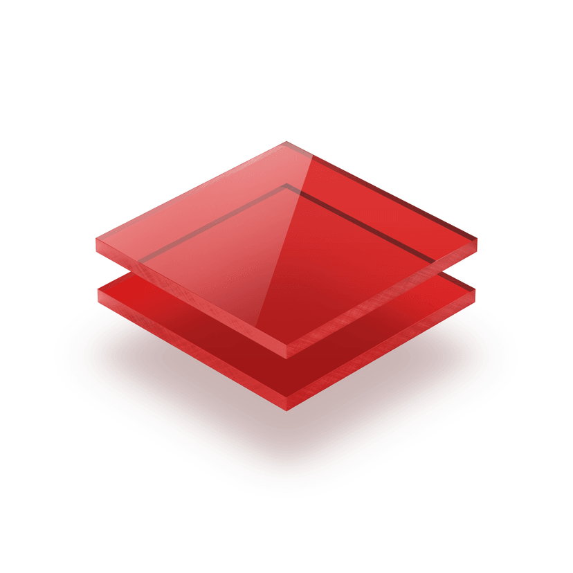 Tinted acrylic sheet red 3 mm