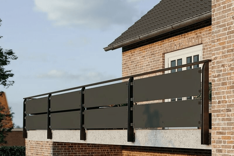 Balcony glazing Black HPL