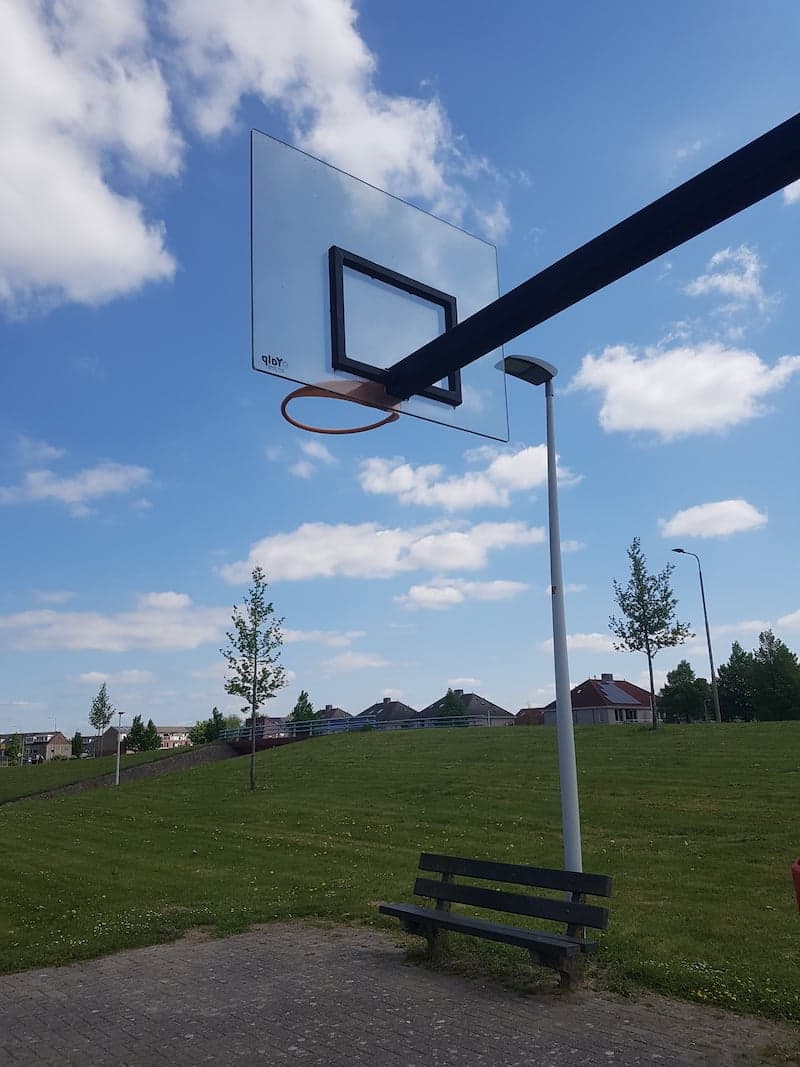 Basketball backboard polycarbonate backside