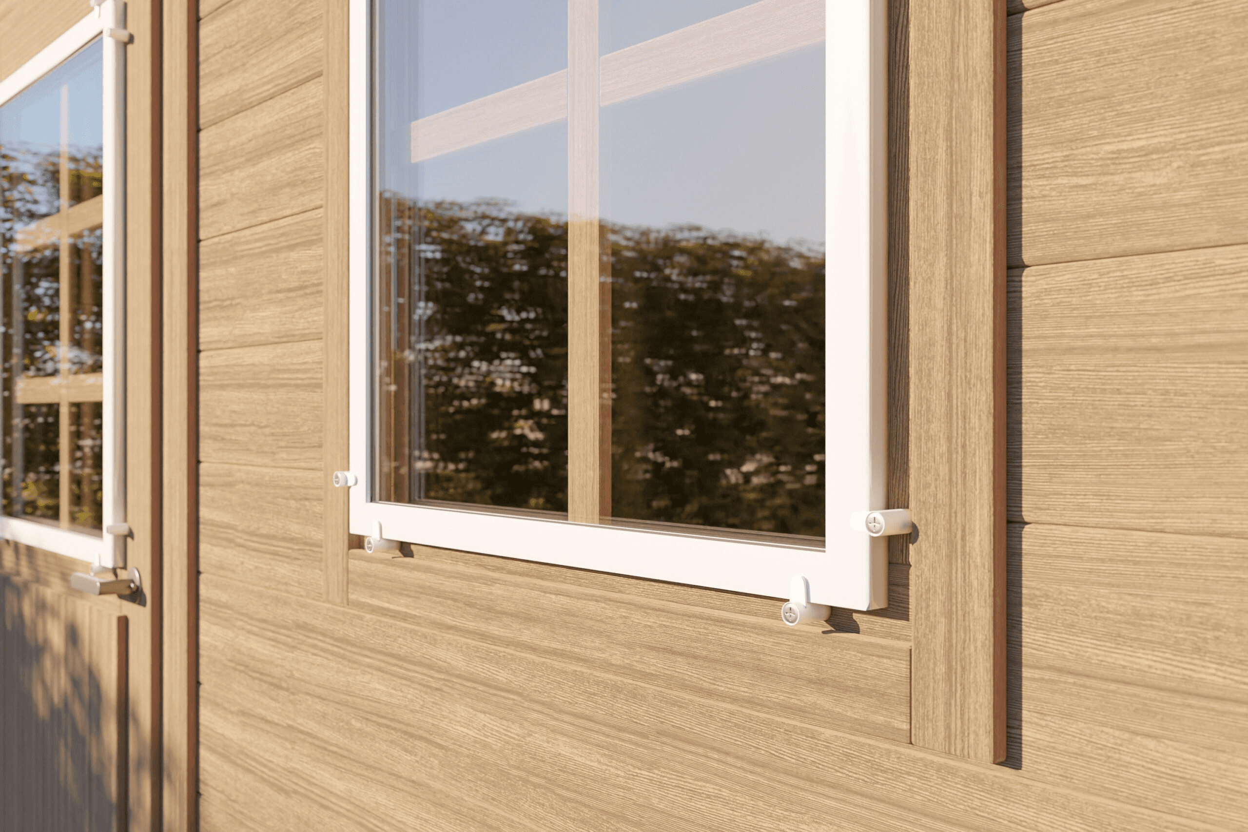 Garden shed secondary glazing with clips