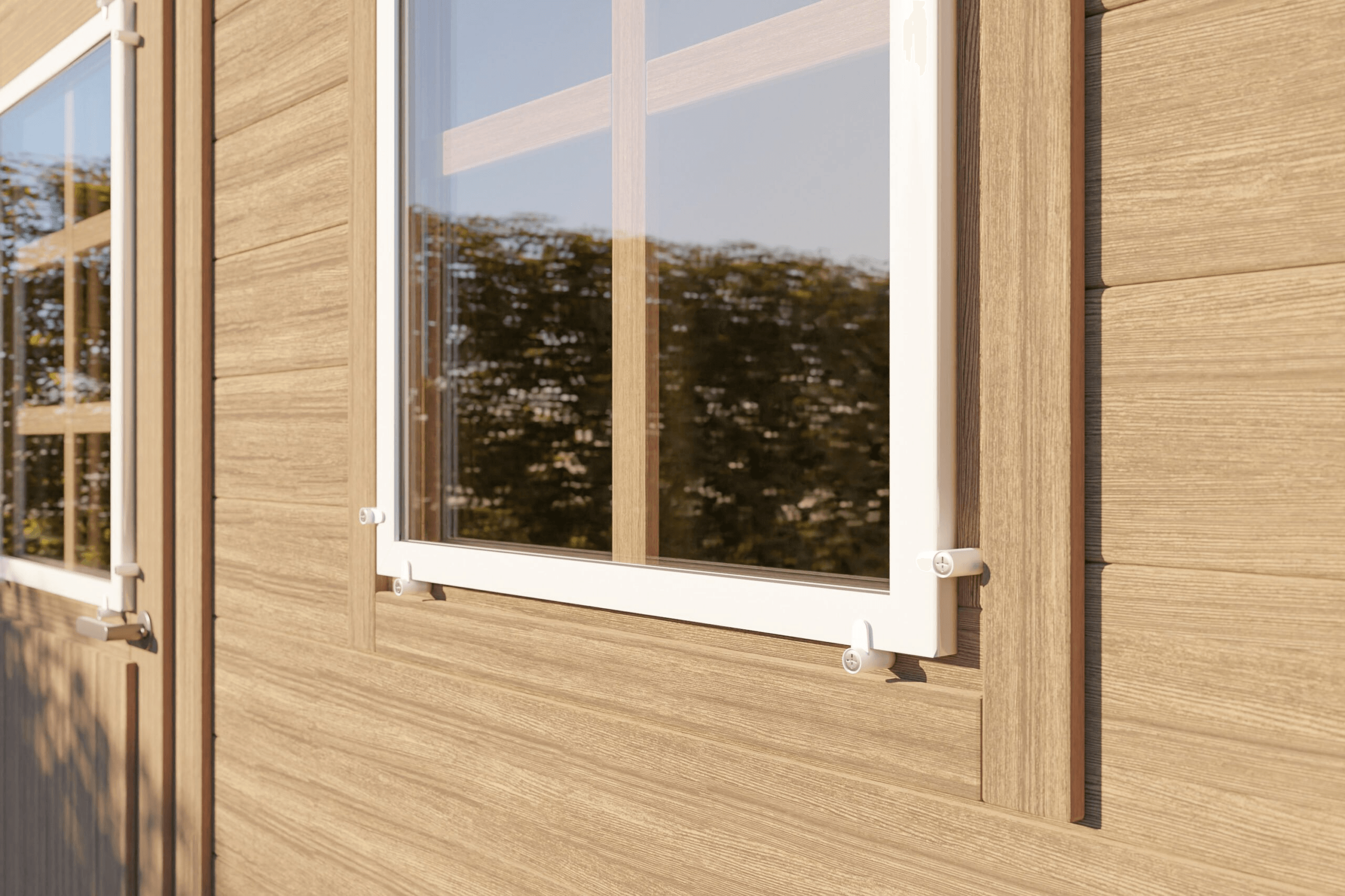 Garden shed secondary glazing with clips
