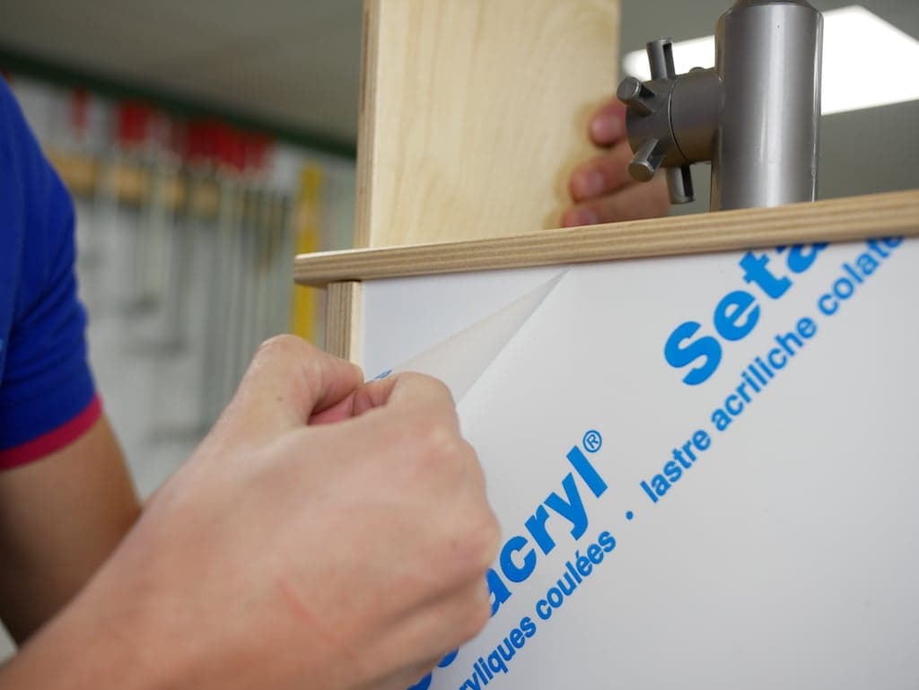 IKEA play kitchen hack remove foil from acrylic sheet