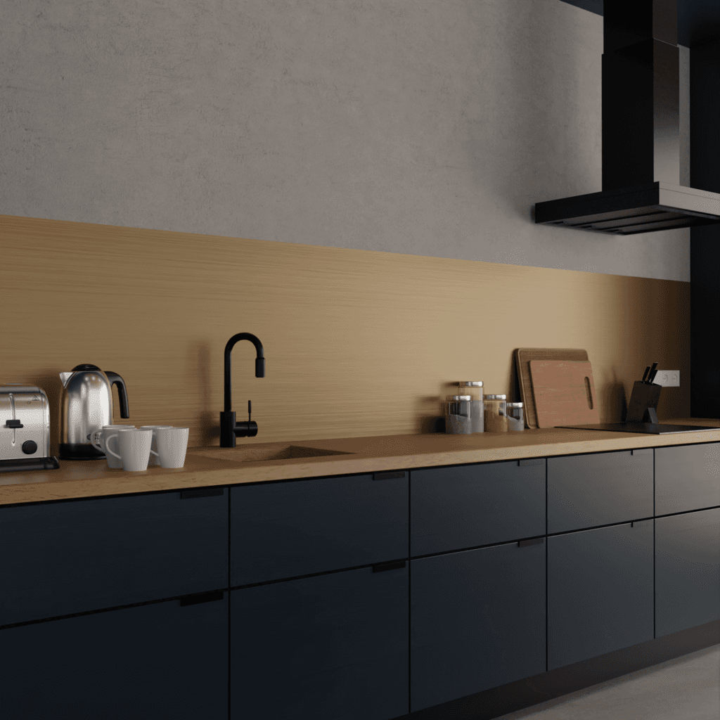 Kitchen splashback gold 3 mm