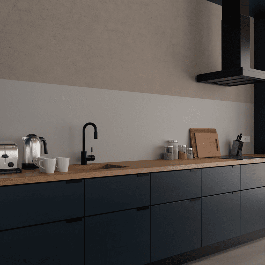 Kitchen splashback light grey 6 mm