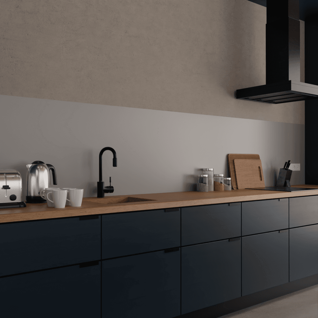 Kitchen splashback silver 3 mm