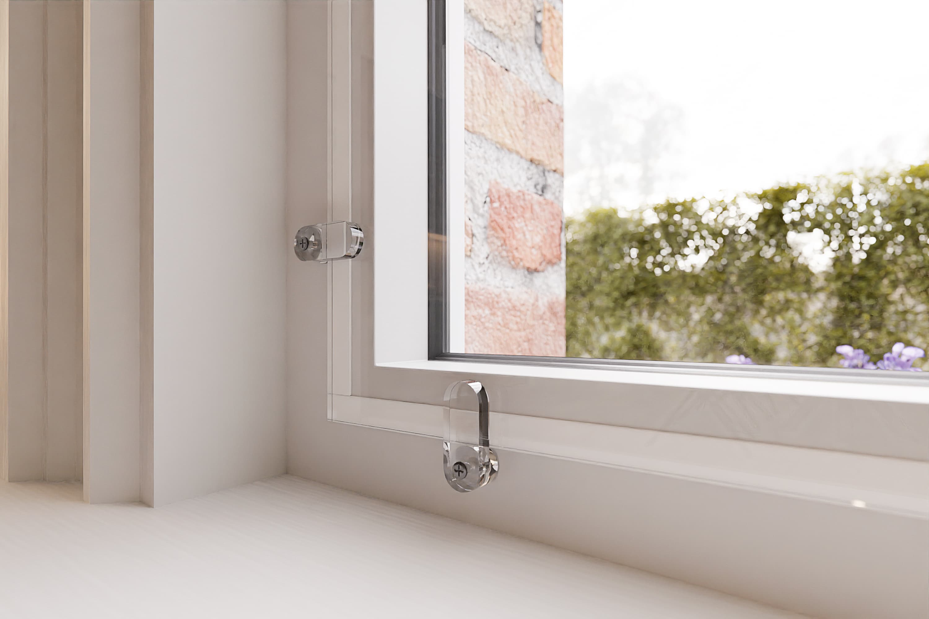 Secondary glazing for stained glass window with clips