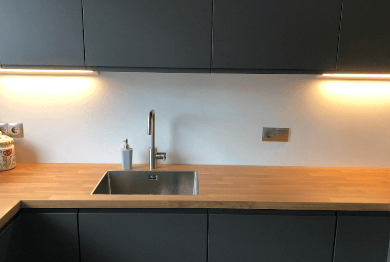 Van conversion to camper van splashback