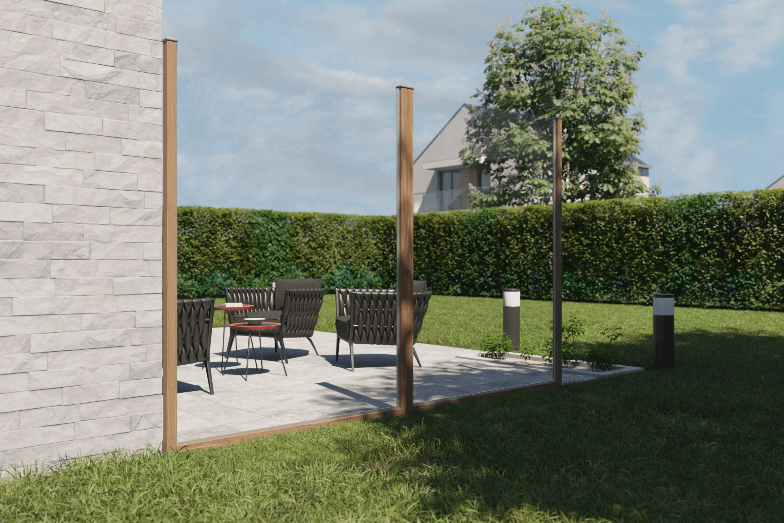 Windbreak garden plexiglass