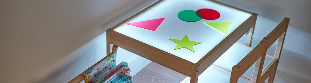 DIY light table end result in banner