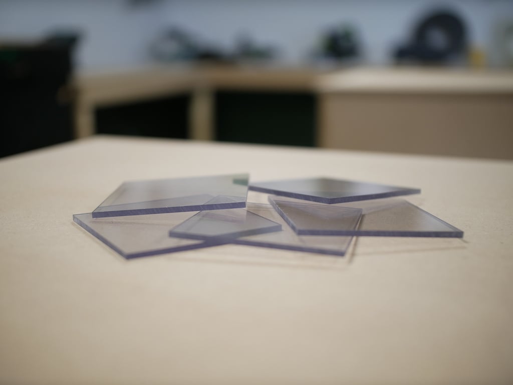 Clear acrylic sheets cut to size