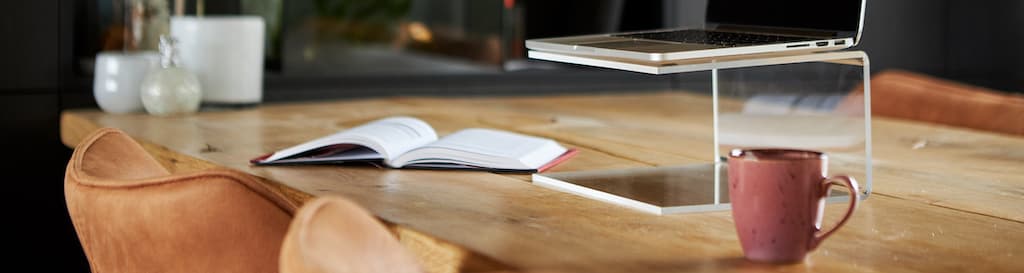 Laptop stand banner
