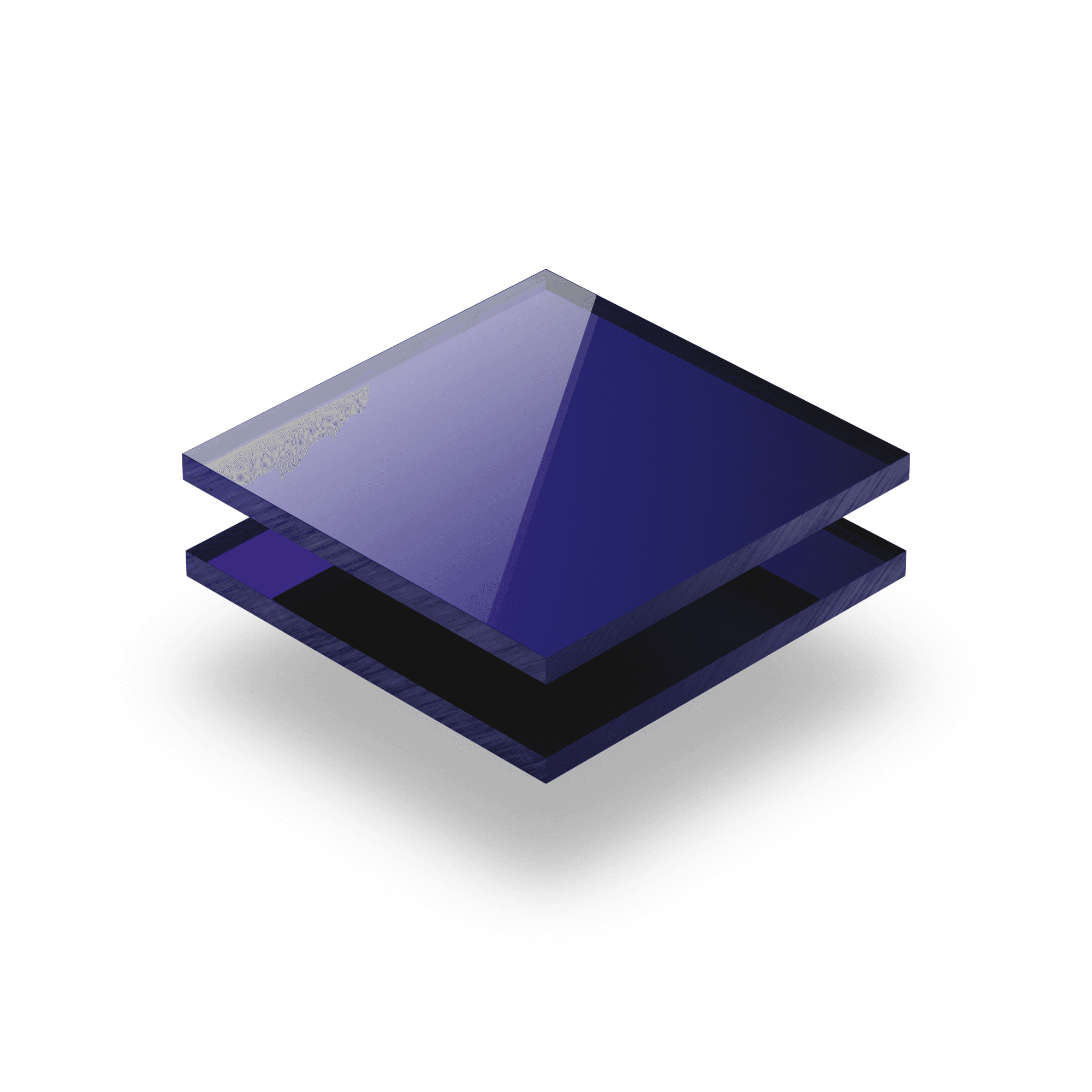 Mirrored acrylic sheet blue 3 mm