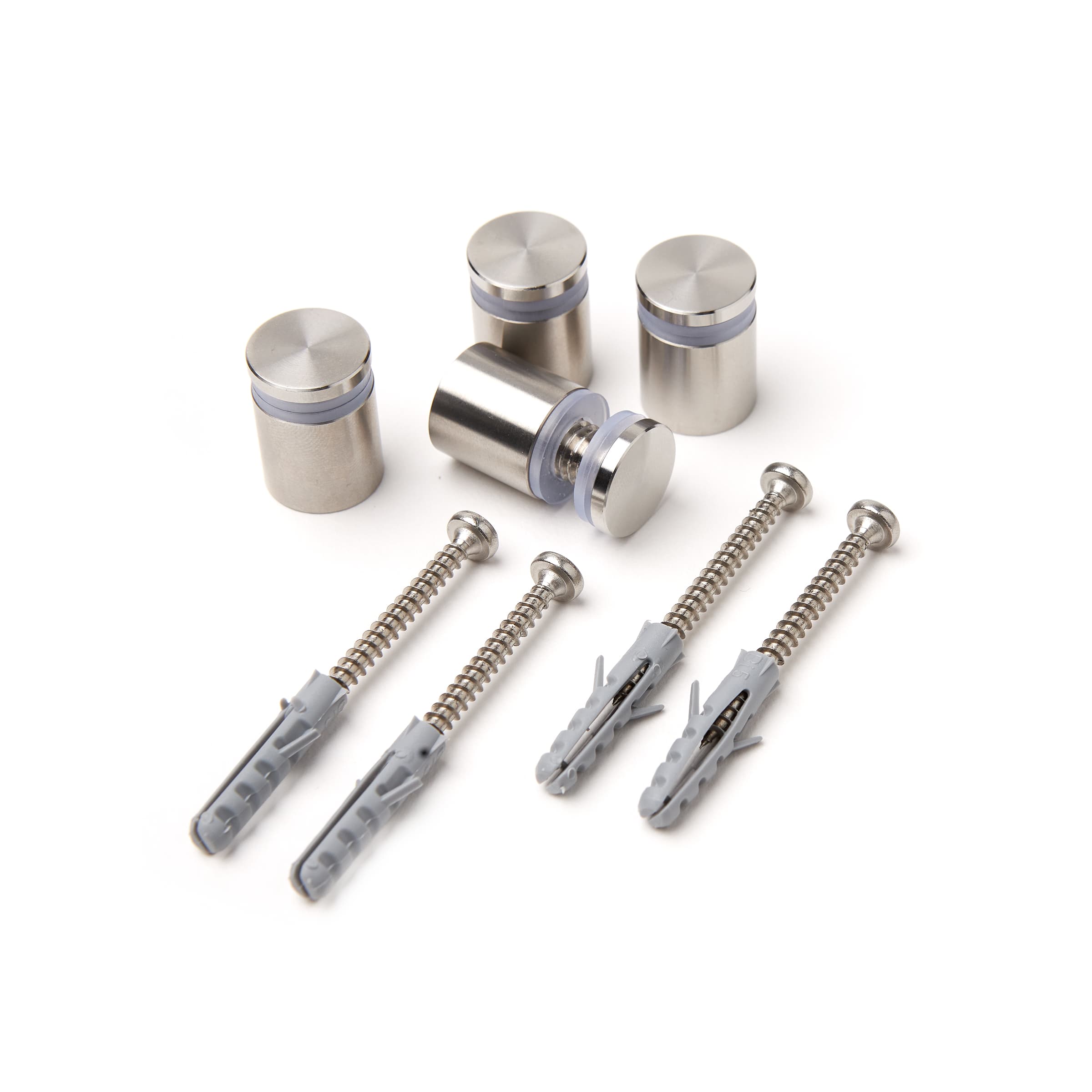 Stainless steel spacers with mounting material