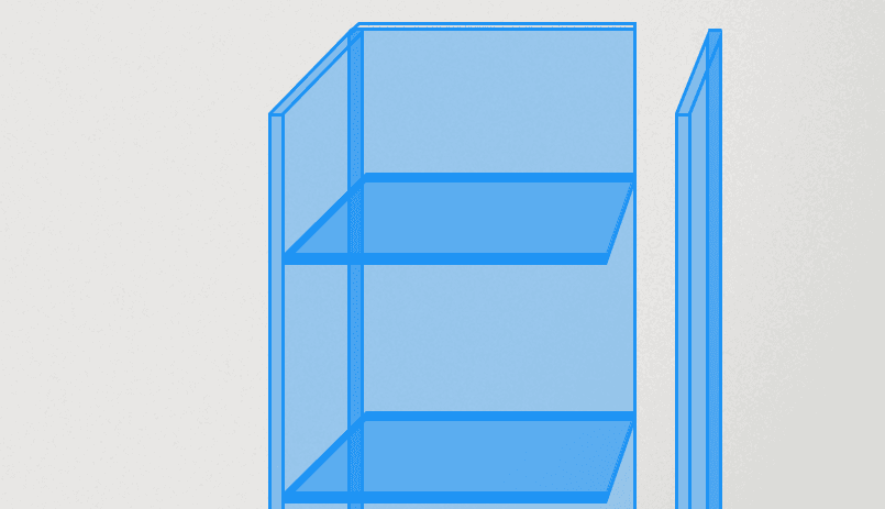 DIY acrylic showcase side view 2