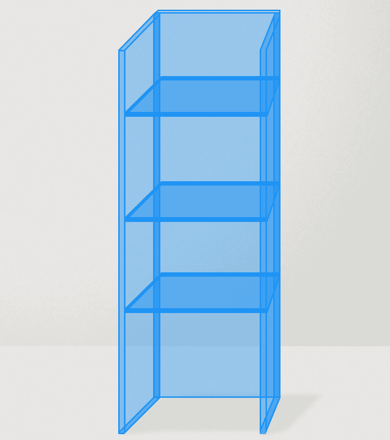 DIY acrylic showcase side view