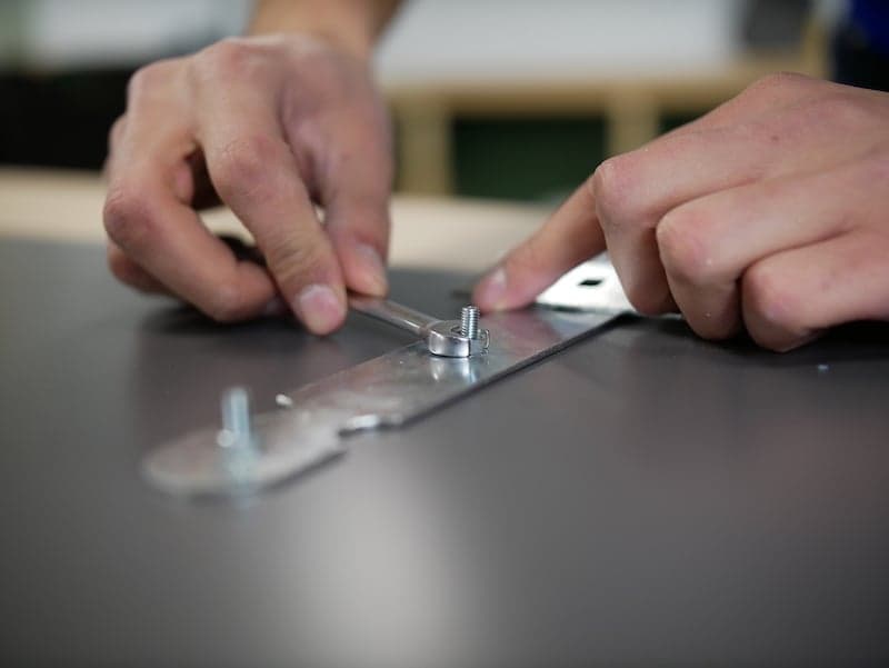 attaching hinges to toybox