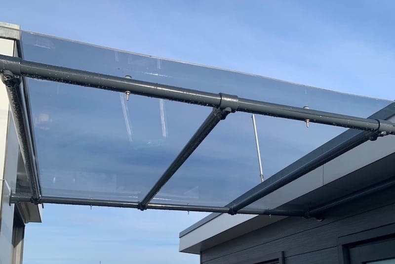 canopy made of tinted plexiglass