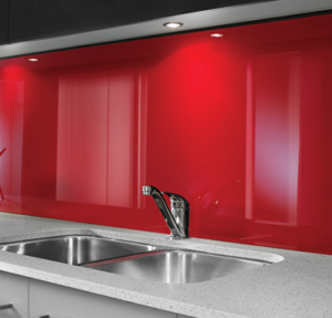 Kitchen splashback red