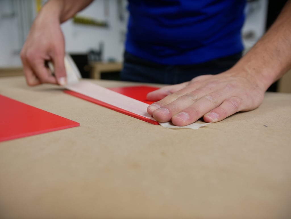 Gluing PVC foamed - apply tape