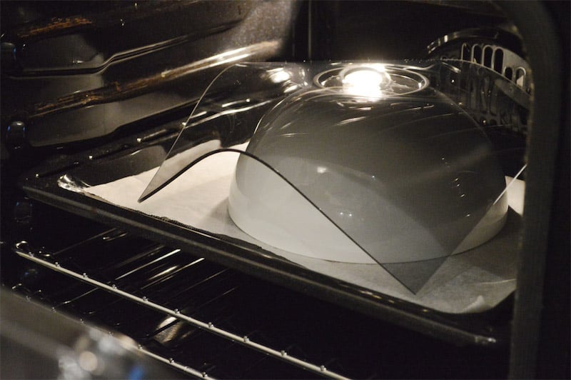 Bending acrylic sheet in oven