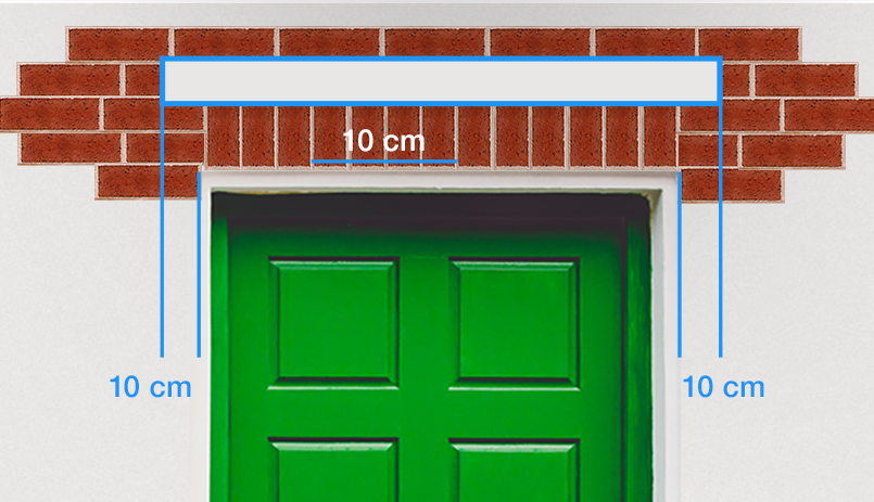 Door canopy distances wall plate
