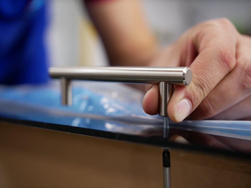 Acrylic footstool tray mount handles