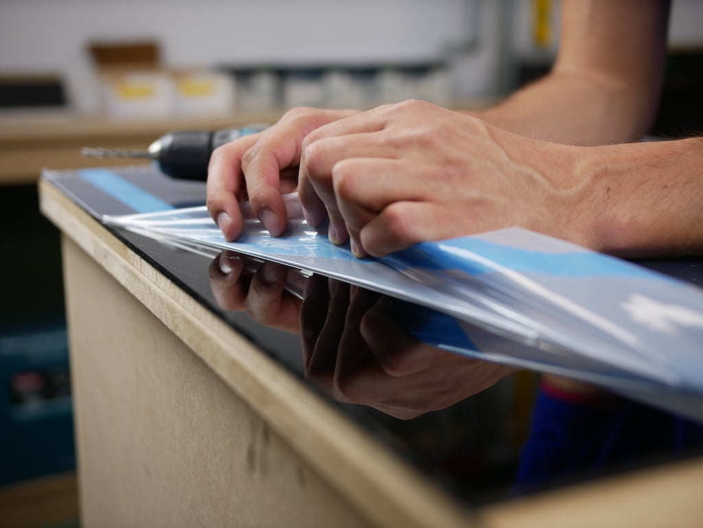 Removing protective film acrylic sheet