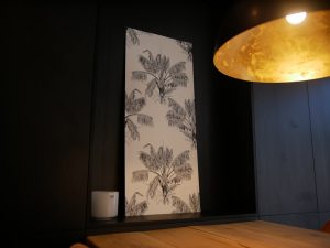 DIY wall paper panel end result