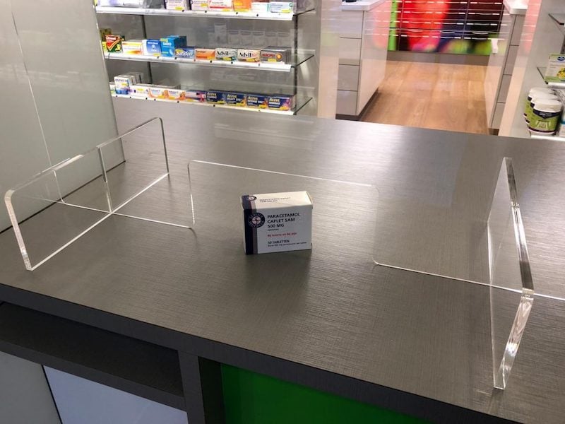 Counter screen pharmacy