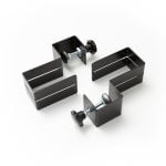 Set of clamps for perspex screen