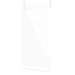 Large transparent hanging screen with suspension holes