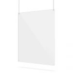 Transparent hanging screen with suspension holes