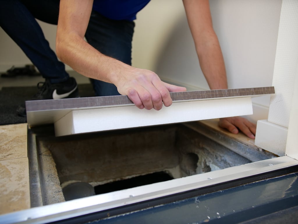 DIY floor access hatch from HPL