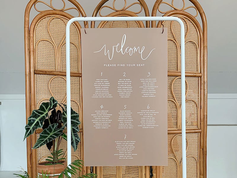 acrylic seating plan wedding