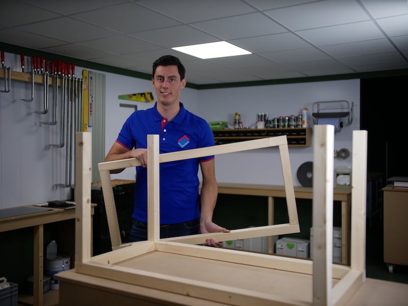 assembling wooden frame for toy box