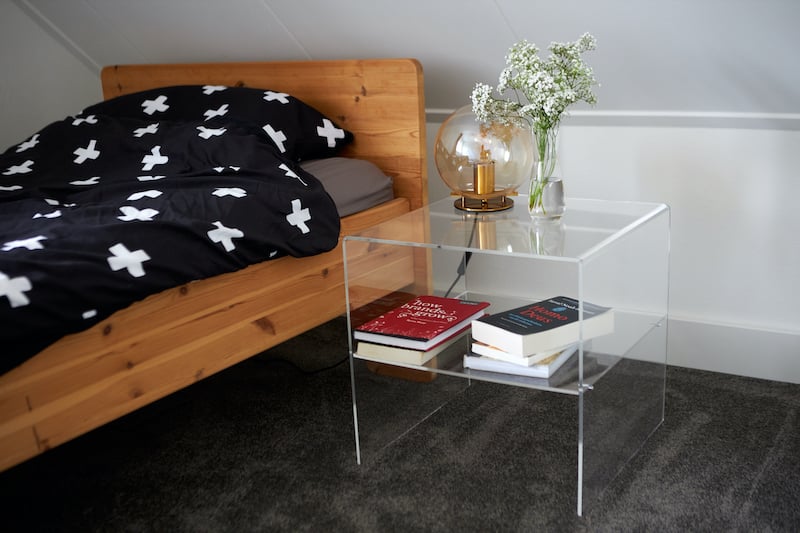 glass bedside table
