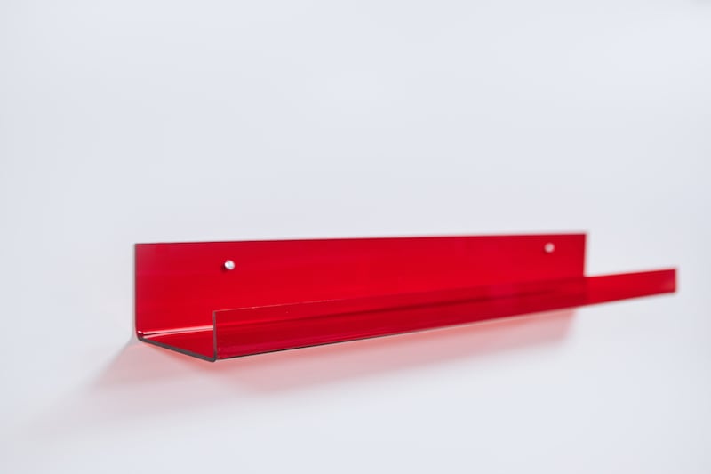 how to make a picture shelf end result red acrylic