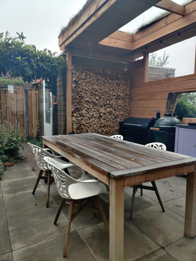 Create a skylight in the outdoor kitchen roof