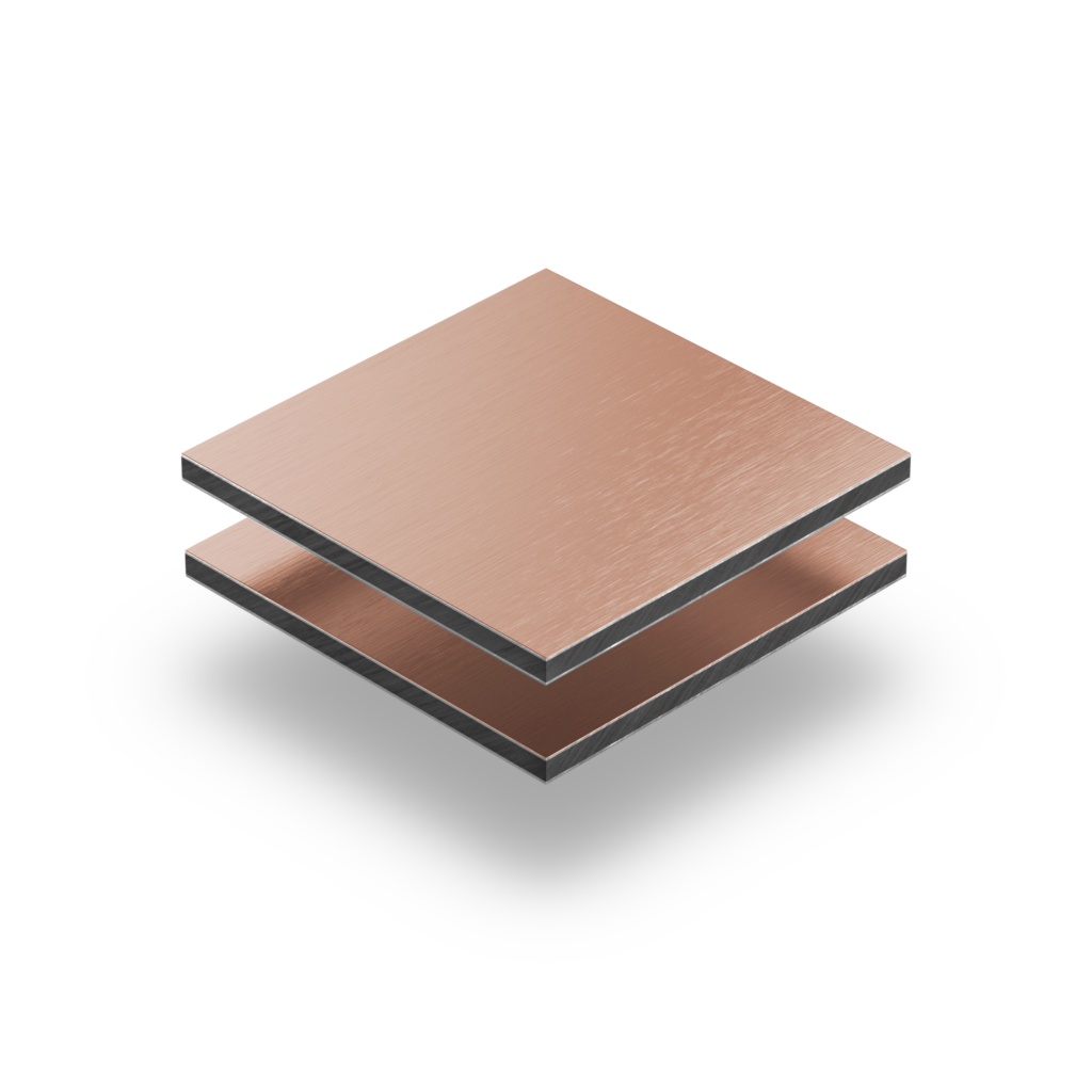 Brushed copper composite panel