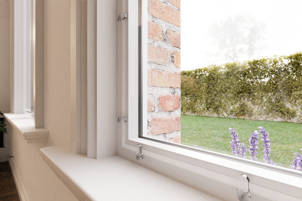 Secondary glazing with clips