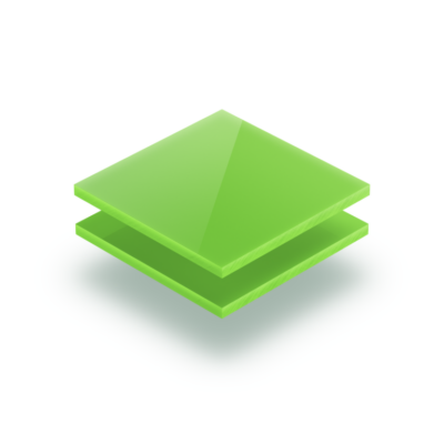 Acrylic letter sheet yellow green 8 mm