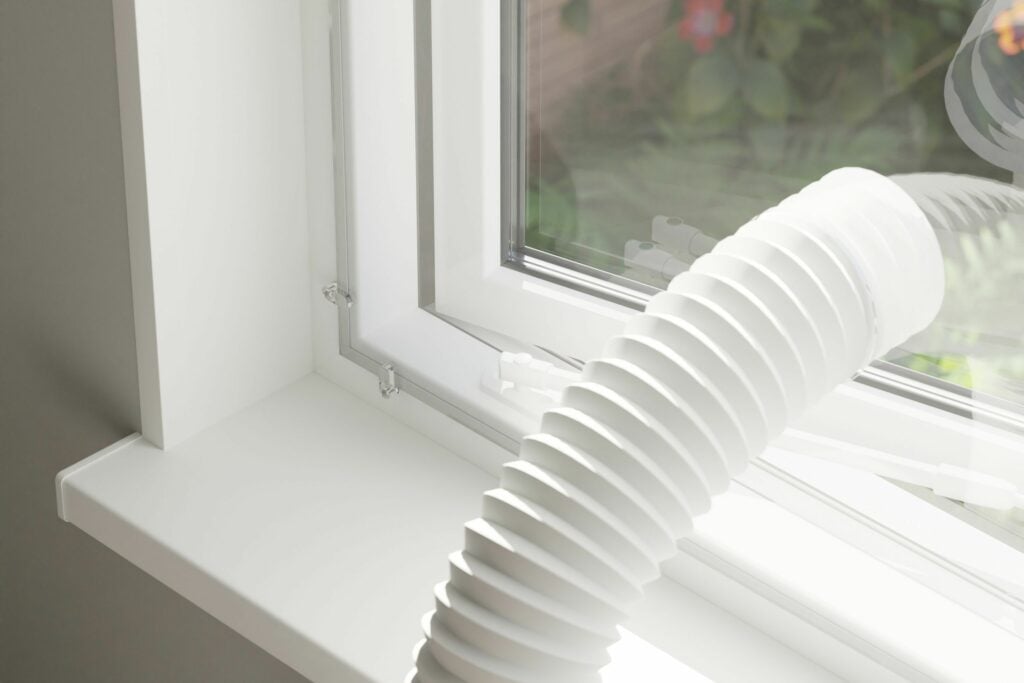 Window seal for portable air conditioners